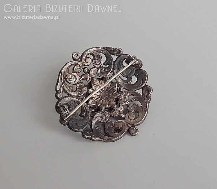Komplet biżuterii srebrnej - naszyjnik, brosza, bransoleta i pierścionek z tygrysim okiem - Wiedeń, ok. 1920/30. 