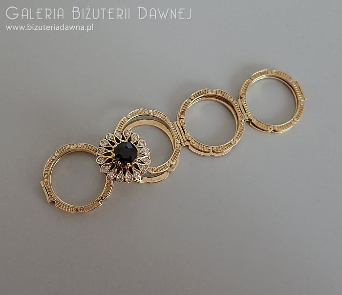 Bransoleta-pierścionek  - diamenty i szafir - l. 60. XX w. 